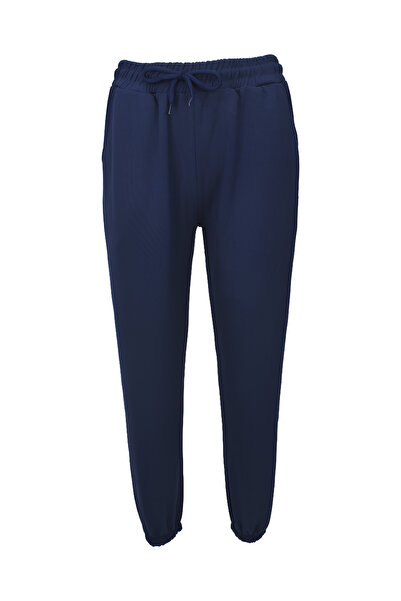 birizmoda Φούτερ από ύφασμα Modal με τσέπες στο πόδι - Μπλε ναυτικό