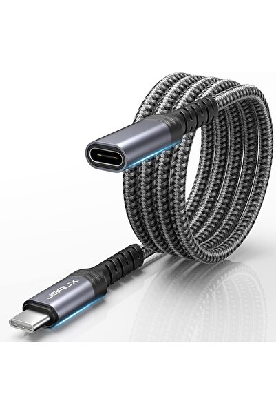 jsaux كابل تمديد USB C بطول 2 متر، النوع C 3.1 الجيل الثاني، سلك تمديد من ذكر...