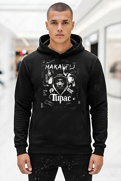PARUNIV Hanorac barbati MAKAVELI TUPAC, Regular Fit, Bumbac Premium, Stil Casual