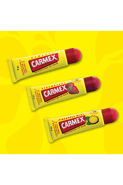 Carmex Pack Of 3 Moisturising Lip Balms Multi-Pack Set (Classic Tube, Pineapp...