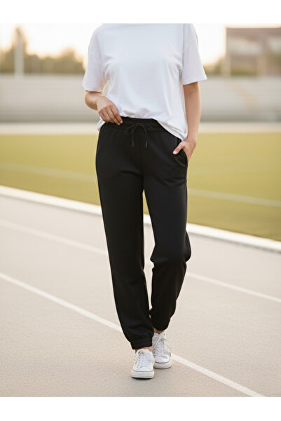 birizmoda Φούτερ από ύφασμα Modal με τσέπες στο κάτω μέρος - Μαύρο