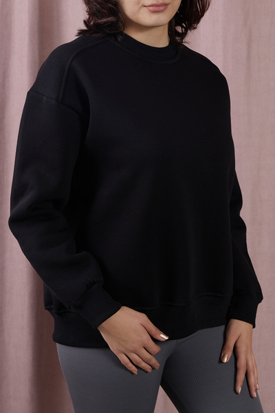 DPARİS Crew Neck Three Thread Ribbed Basic Sweatshirt