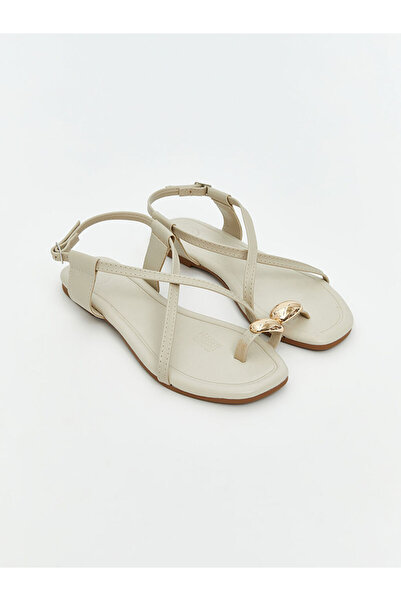 LC Waikiki Μπεζ δερμάτινα σανδάλια εφέ δέρματος dın από την GÜLİS GİYİM