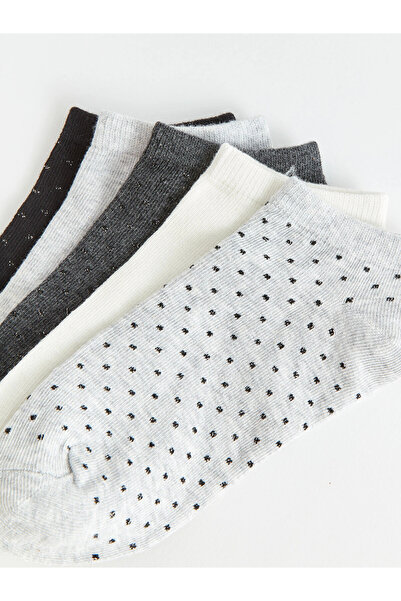 LC Waikiki LCW DREAM Сиви дамски чорапи с мотиви, пакет от 5 броя
