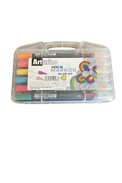tuvval ARTMİNO AKRİLİK MARKÖR 12 Lİ ÇİFT TARAFLI ÇANTALI