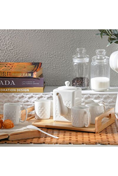 Danube Home Princess 8-Pc Elegant Tea Set – Porcelain Cups, Saucers & Teapot for Gifting & Home Use