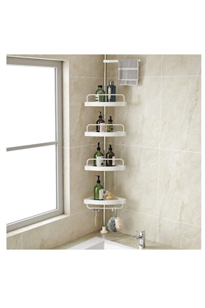 stuffix Raft de colț pentru baie și duș, înălțime reglabilă 260 cm, montare în colț