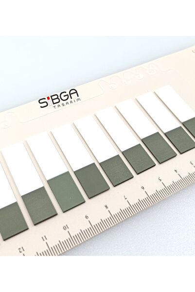 sibga tasarım Transparent Dark Green Half Postit Post-It Post It. Book Mark Bookmark Post-It Sticker 200 Sheets