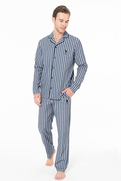 U.S. Polo Assn. Erkek Çizgili Gömlek Pijama Takım