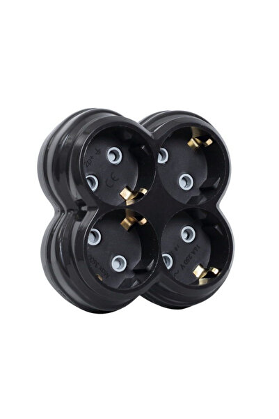 timsal 4'lü Siyah Priz