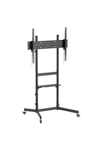 VONTECH V1044VE 55''-100'' Uyumlu Tekerlekli Ayaklı Raflı LCD-LED TV Sehpası Standı