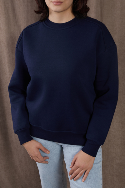 DPARİS Crew Neck Three Thread Ribbed Basic Sweatshirt