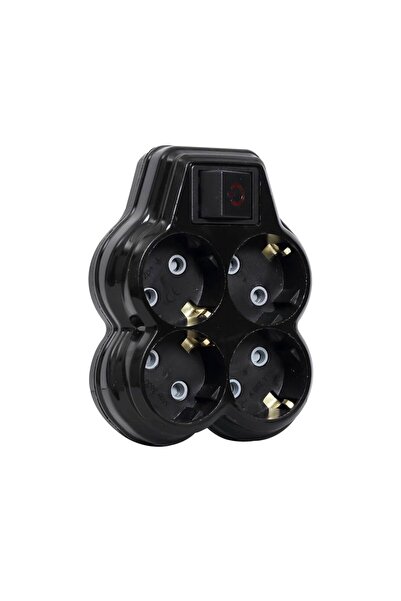 timsal 4'lü Siyah Anahtarlı Priz