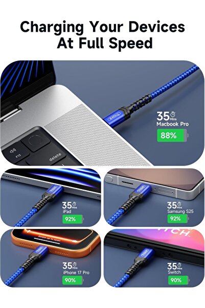 jsaux 240W USB C Cable 3M, Type C Fast Charging Cable