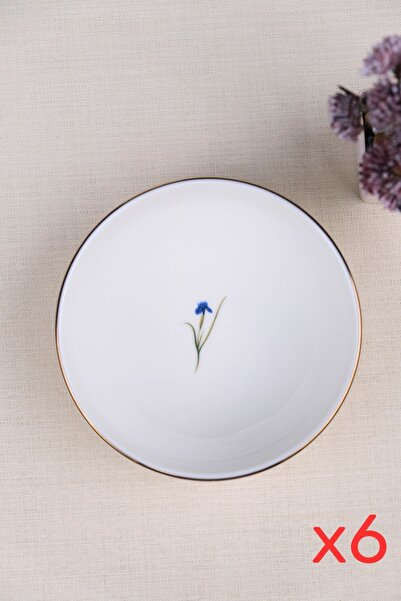 tabakevi Tabak Evi Porselen Natura İris Altın Yaldız Kase 13,50cm 6 lı