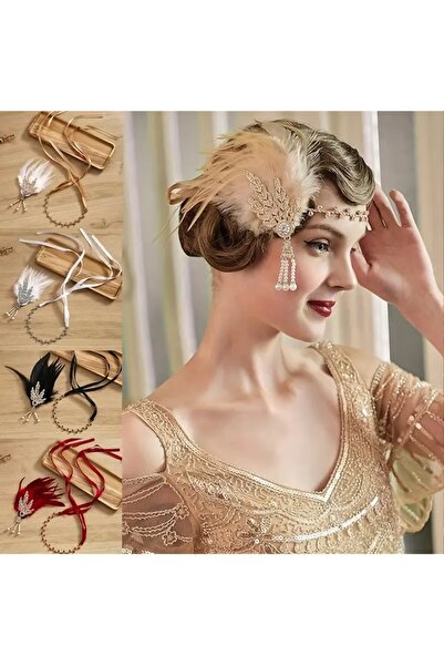 GlassySKY عصابة شعر أنيقة على طراز فلابر من عشرينيات القرن الماضي، تاج لحفلات...