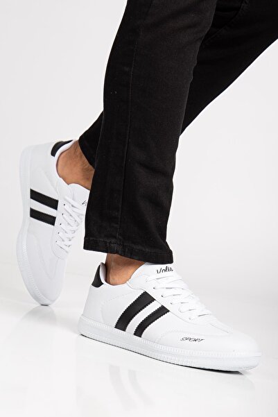 Dilimler Ayakkabı Чоловічі спортивні кросівки білого кольору, модель Samba, з тонкою підошвою та шнурівкою