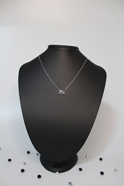 Genel Markalar Gümüş R harfli yıldızlı çelik kolye