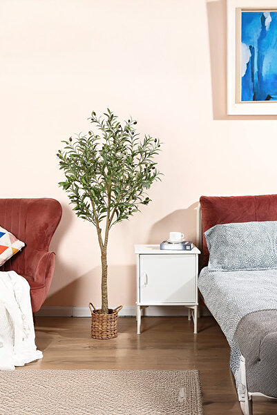 ZVEZVIA شجرة زيتون اصطناعية بطول 150 سم مع ثمار طبيعية لديكور رمضان - مثالية للمنزل الداخلي والخارجي