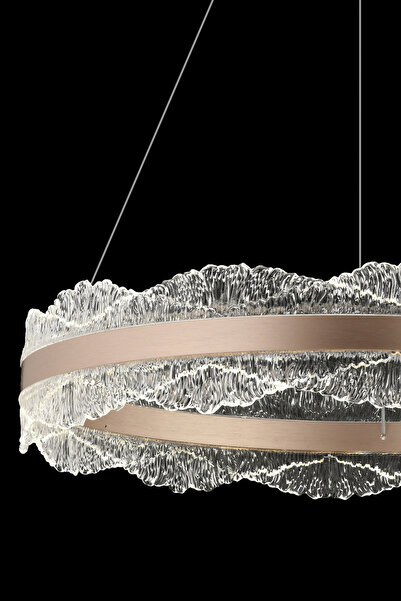 İstanbul Avize Titanic 50'lık Rose Gold Kumandalı Lüx Led Modern Ledli Avize
