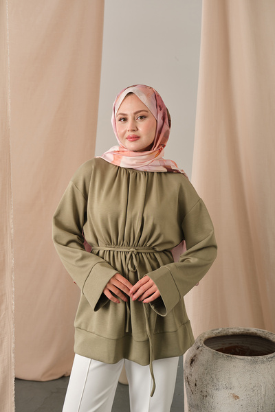 LOCCO Women's Elastic Waist Tunic Green