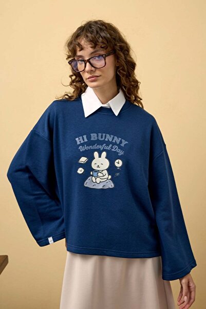 Ceylan Otantik Indigo Rabbit Printed 3-Strap Bodysuit