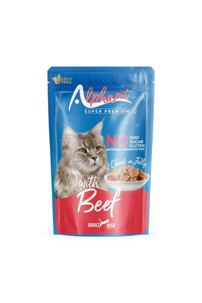 Jöle İçinde Parça Sığır Etli Pouch Yetişkin Konserve Kedi Maması 85 Gr 1 Adet