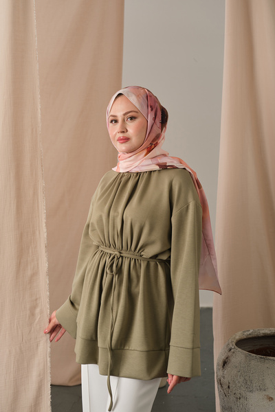 LOCCO Women's Elastic Waist Tunic Green