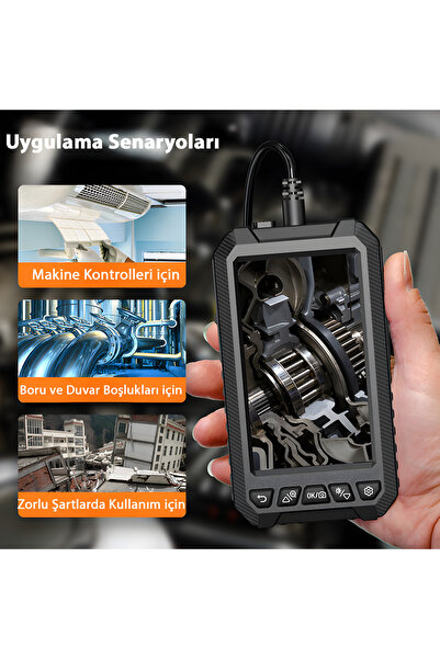 idragon 5003-2 Endoskop Kamera | 10m Kablo, 5" IPS Ekranlı, 2.0MP HD Lens, Bo...