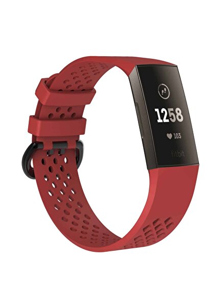 Edman Sports Bracelet Strap for Fitbit Charge 3 / 4, size L, Red