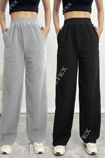 ELASSEL Χειμερινό σετ 2 τεμαχίων, μαύρο-γκρι, φαρδύ, υπερμεγέθη, ποιοτικό, με...