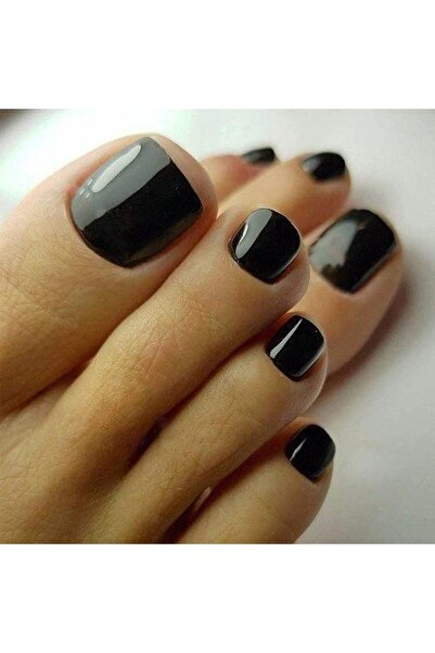 KESNUP Σετ 24 ψεύτικων νυχιών, γυαλιστερό σχέδιο, μαύρο