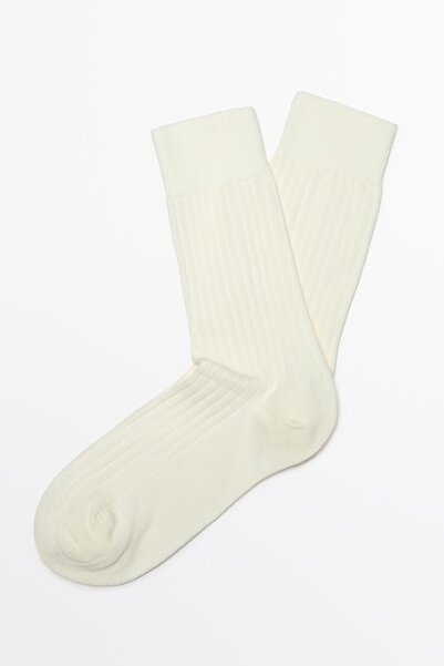 Massimo Dutti Pamuk karışımlı fitilli çorap