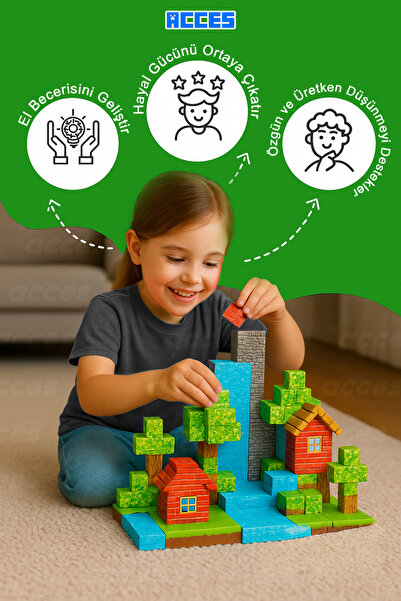 Ay&tel kids wear collections Manyetik Küpler - 100 Parça Zeka Geliştirici Blok Oyuncak 3+Yaş Eğitici Oyuncak Seti