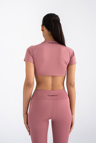 GYMXPRO Cross-Front Short-Sleeved Crop Top