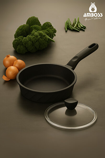 Amboss Vento Cast Iron Pan with Glass Lid 26X5 cm