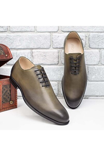 Modlet.ro Men's green elegant shoes made of leather MOD08777