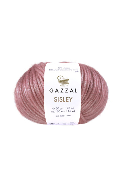 Gazzal Sisley %58 Merino Yün %42 Viskon – 50 g 105 m Parlak Örgü İpi-5728-1 ADET