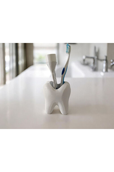 multiogz Tooth-Shaped Toothpaste and Toothbrush Stand |   Bathroom Organizer Accessory