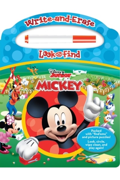 pi kids Disney - Mickey Mouse Clubhouse - Write-And-Erase Look and Find Wipe Clean Board [With Marker]