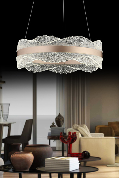 İstanbul Avize Titanic 40'lık Rose Gold Kumandalı 3 Renk Lüx Led Modern Ledli Avize