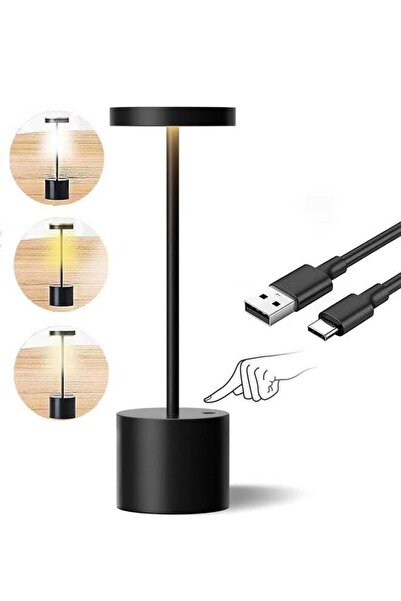 COOYA Cordless Table Lamp,6000mAh Wireless LED Table Light with 3 Color Stepless Dimming by Touch USB
