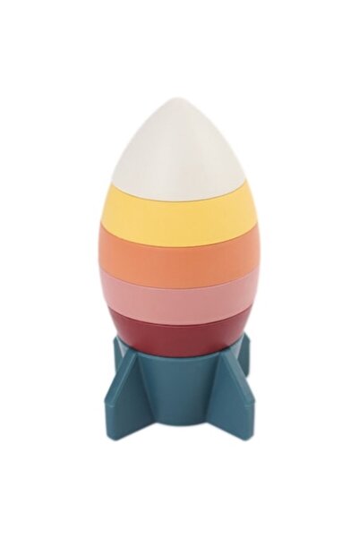 OEM Jucărie stivuibilă din silicon, Rachetă, Bebeluși, 6 luni+, 14 cm