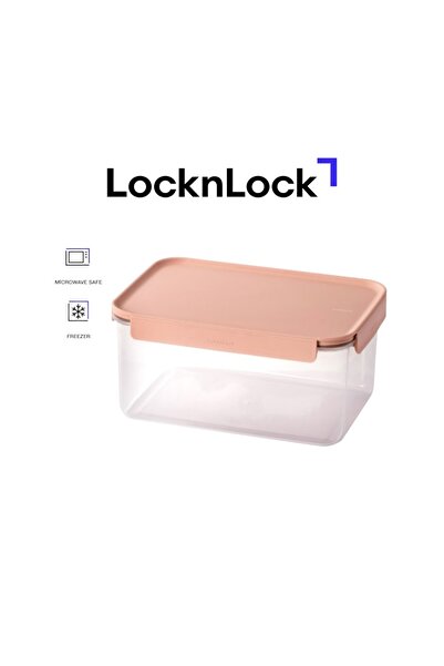 locknlock علبة طعام مستطيلة كلاسيك بلس سعة 4.4 لتر - وردي، قفل من 4 جوانب، قابلة للتكديس ومقاومة للتسرب
