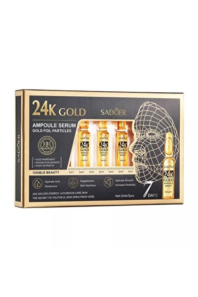 24K أمبولات الذهب، مصل جزيئات رقائق الذهب لبشرة زجاجية كورية، تأثير سحري لمدة...