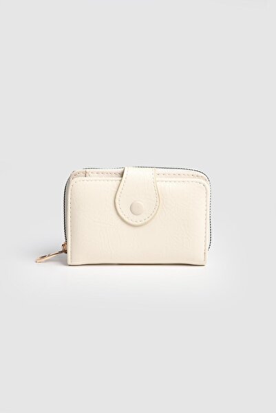 La La'Graccio Paris محفظة نسائية من الجلد الناعم من لا'جراسيو باريس، لون كريمي