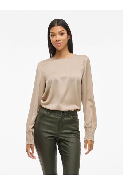 VILA Oberteil mit langen Ärmeln VIELLETTE Rundhals