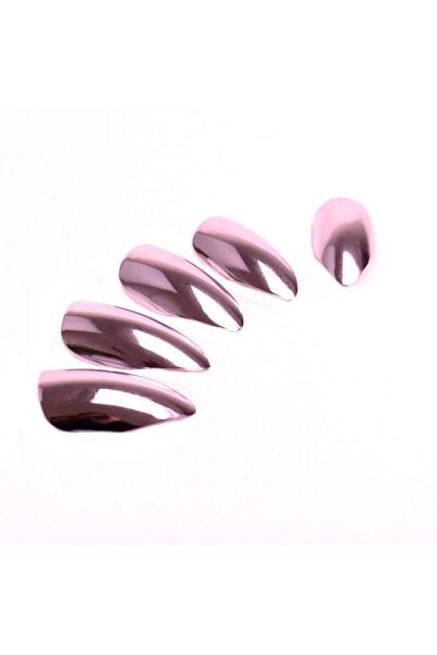 KESNUP Set de 12 unghii false autoadezive Almond Mirror Pink