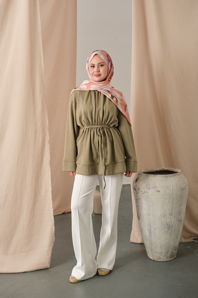 LOCCO Women's Elastic Waist Tunic Green