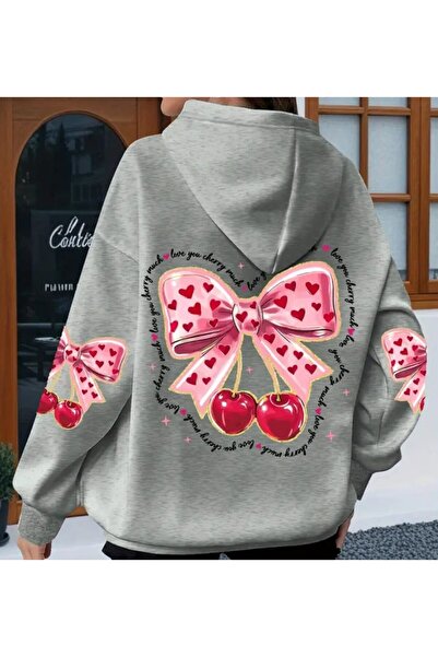 ORVIO Group Women's Cherry Printed Hoodie